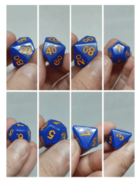 Image 4 of Blue Screen 8 Piece Handmade Dice Set