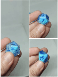 Image 4 of Blue Bloops 8 Piece Handmade Dice Set