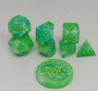 Image 1 of Lime Sorbet 8 Piece Handmade Dice Set