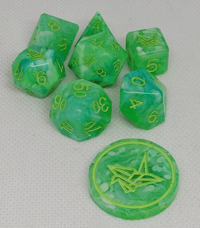 Image 2 of Lime Sorbet 8 Piece Handmade Dice Set