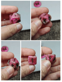 Image 4 of Strawberry Chocolate Swirl 8 Piece Handmade Dice Set