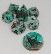 Image 2 of Mint Chocolate Syrup 8 Piece Handmade Dice Set