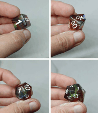 Image 5 of Rainbow White Crane 8 Piece Handmade Dice Set