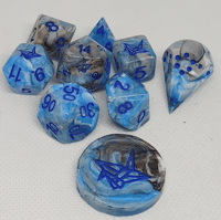 Image 1 of Blueberry Sworls 9 Piece Handmade Dice Set