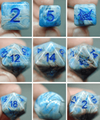 Image 3 of Blueberry Sworls 9 Piece Handmade Dice Set