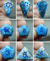 Image 4 of Blueberry Sworls 9 Piece Handmade Dice Set