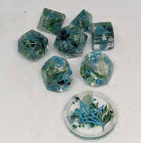 Image 1 of Floral Grove 8 Piece Handmade Dice Set