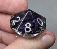 Image 2 of Purple Cornflower 8 Piece Handmade Dice Set