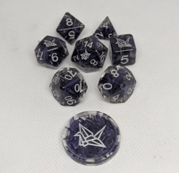 Image 1 of Purple Cornflower 8 Piece Handmade Dice Set