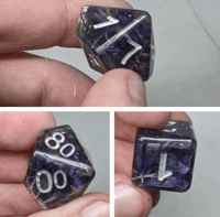 Image 3 of Purple Cornflower 8 Piece Handmade Dice Set