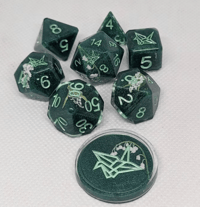 Image 1 of Lily of the Valley 8 Piece Handmade Dice Set