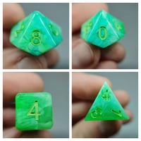 Image 3 of Lime Sorbet 8 Piece Handmade Dice Set