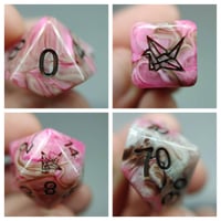 Image 3 of Strawberry Chocolate Swirl 8 Piece Handmade Dice Set