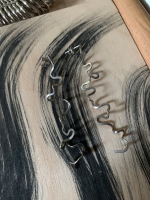 Image of "Whirl on' recycled silver earrings - large