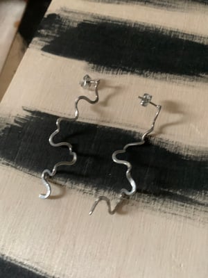 Image of "Whirl on" recycled silver earrings - medium