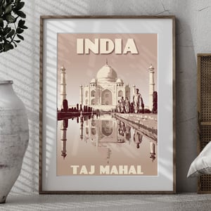 Image of Vintage poster India Taj Mahal - Fine Art Print