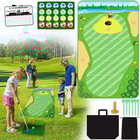 NAYZWOK Velcro Golf Chipping Game Mat Outdoor Indoor for Adults, Kids, Sticky Golf Hitting Mat Game 