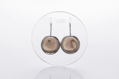 Image of "To live freely" silver earrings with smoky quartz · VIVERE LIBERE ·