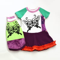 Image 2 of bootterfly 2T butterfly purple dyed halloween ghost owl handprinted courtneycourtney dress ruffles