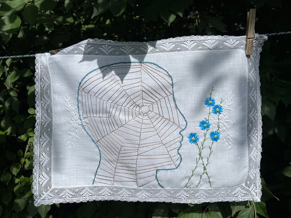 Image of Cobwebs on the brain. Original embroidery