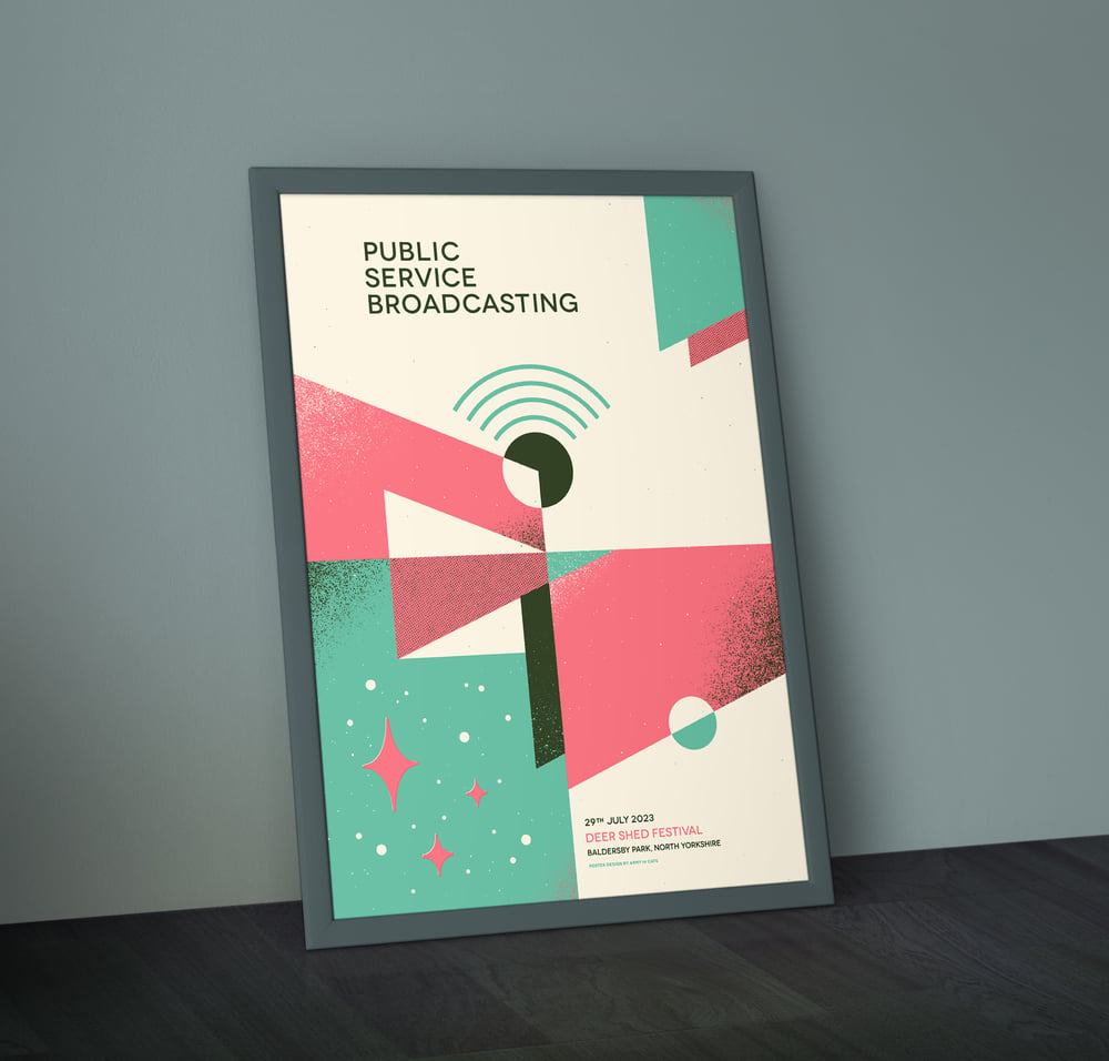 Image of Public Service Broadcasting  - Deer Shed Festival 2023 - A2 silkscreen concert poster