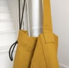 NEW! One-of-a-kind Patchwork Canvas Shoulder Bag, Quality Upcycled Fabric Remnants. Ochre 003