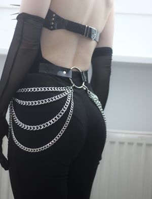 Image of  MADE TO ORDER- Chained belt in shiny PVC (Size XS - XL)