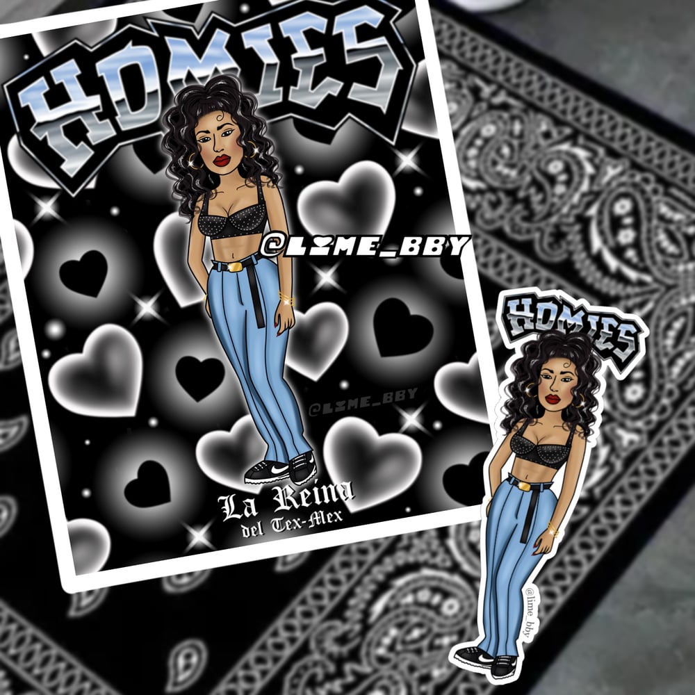 Image of Homies Selena Stickers & Art Prints