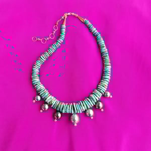 7 Tahitian Pearl & Turquoise Necklace