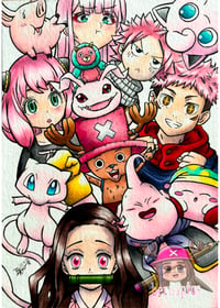 Pink Kawaii (Anya, Nezuko, Natsu, Chopper, Kirby, Yuji und Co) 