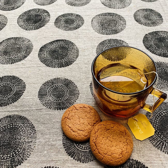 Chamomile Print ~ 100% Linen Tea towel