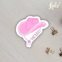 Hello Cowboy Hat - Holo Sticker
