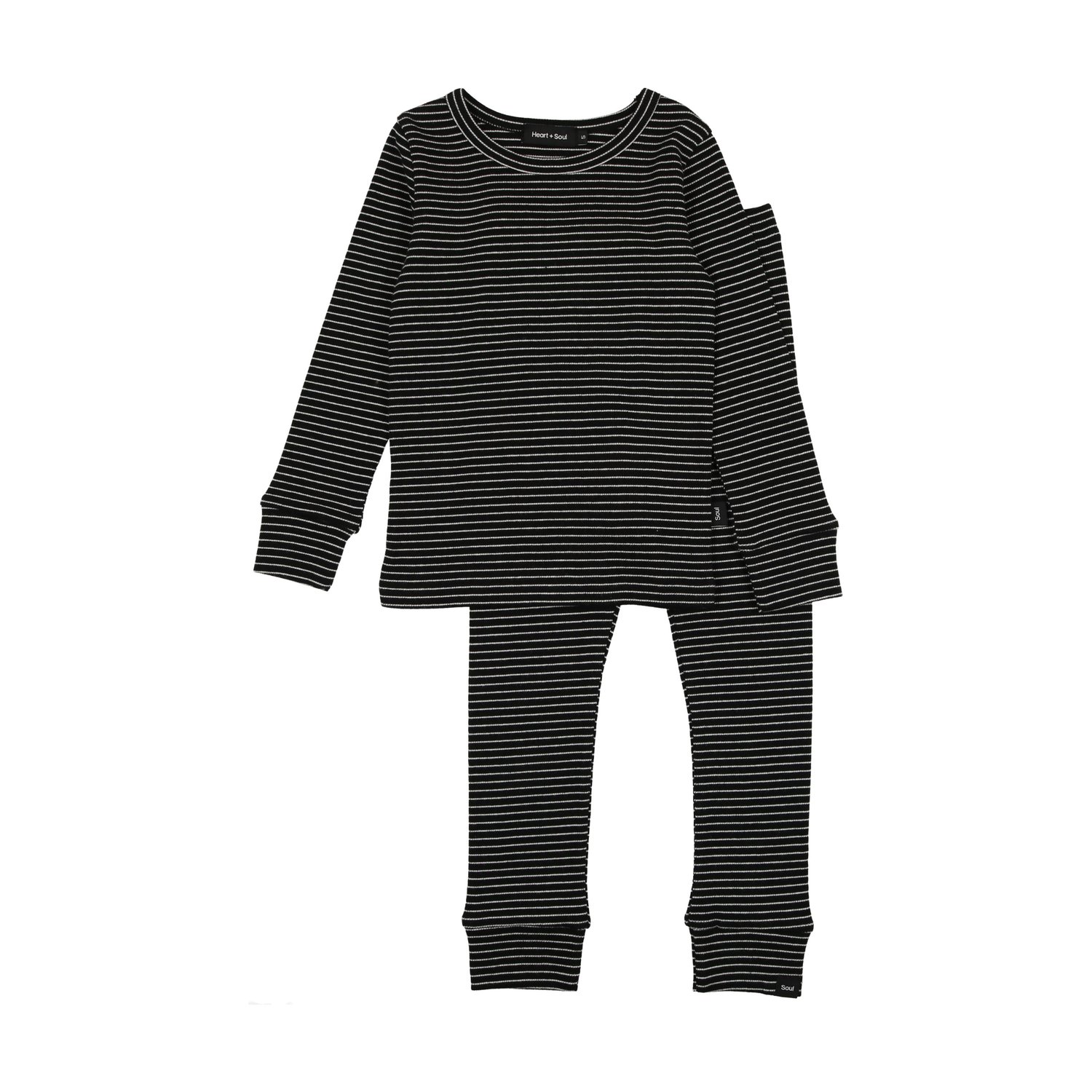 Jersey pyjamas - Black/Striped - Ladies