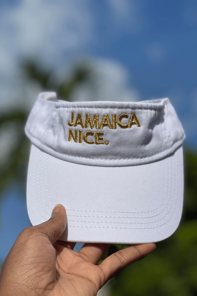 WHITE JENNY VISOR | Jamaica Nice.