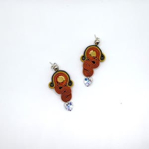 Pendientes soutache ALEJANDRÍA - color oro y terracotta