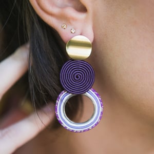 Pendientes soutache MEDELLÍN - Color morado berenjena