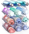 Waykape Water Bottle Organizer for Cabinet, 4 Pack Plastic Stackable Water Bottle Holder