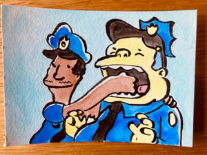 Image of "Bad Cops, Bad Cops" Original Watercolour Painting