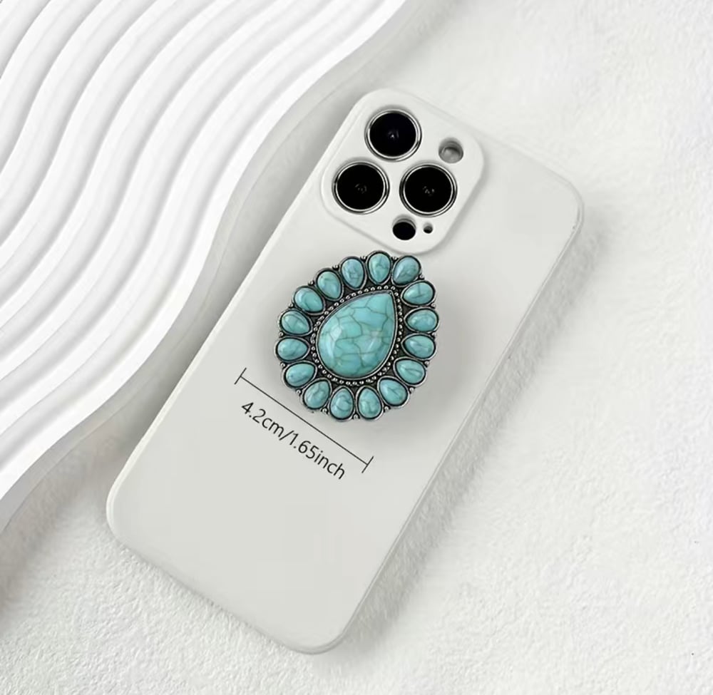 Image of turquoise stone phone grip