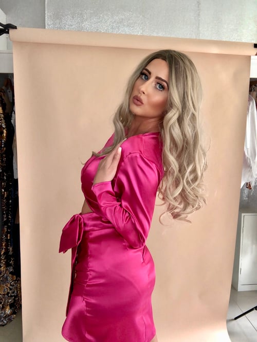 Image of Pink Satin Co-Ord Set 50% OFF LAST IN STOCK