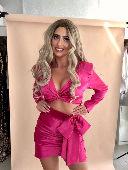 Image of Pink Satin Co-Ord Set 50% OFF LAST IN STOCK