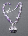 Amethyst Tree of life pendant necklace
