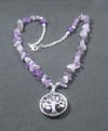 Amethyst Tree of life pendant necklace