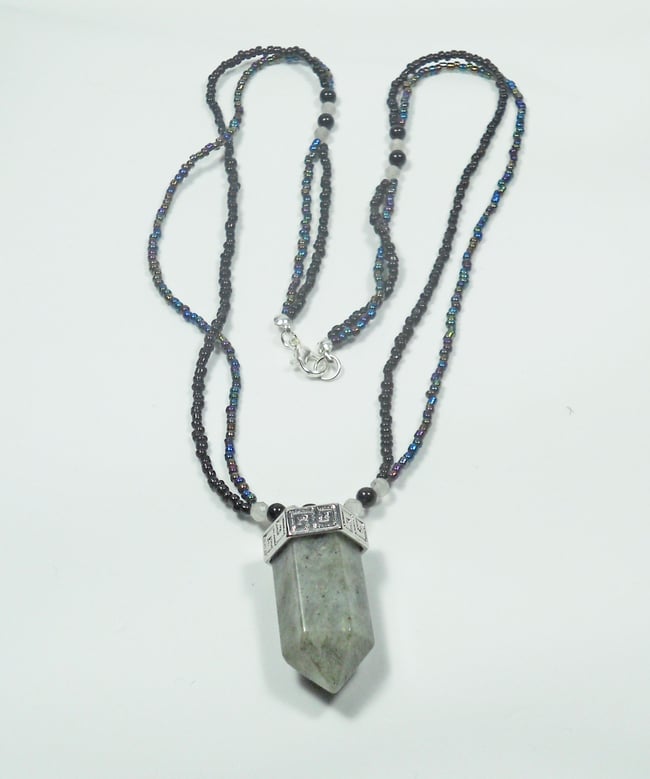 Labradorite pendulum pendant necklace