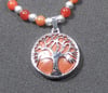 Tree of life Goldstone pendant necklace