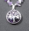Amethyst Tree of life pendant necklace
