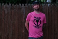 Black Saddle T Shirt Pink