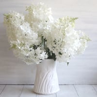 Image 1 of Hand Carved Floral Matte White Vase, Minimalist Decor, Made in USA