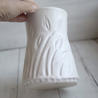 Image 5 of Hand Carved Floral Matte White Vase, Minimalist Decor, Made in USA