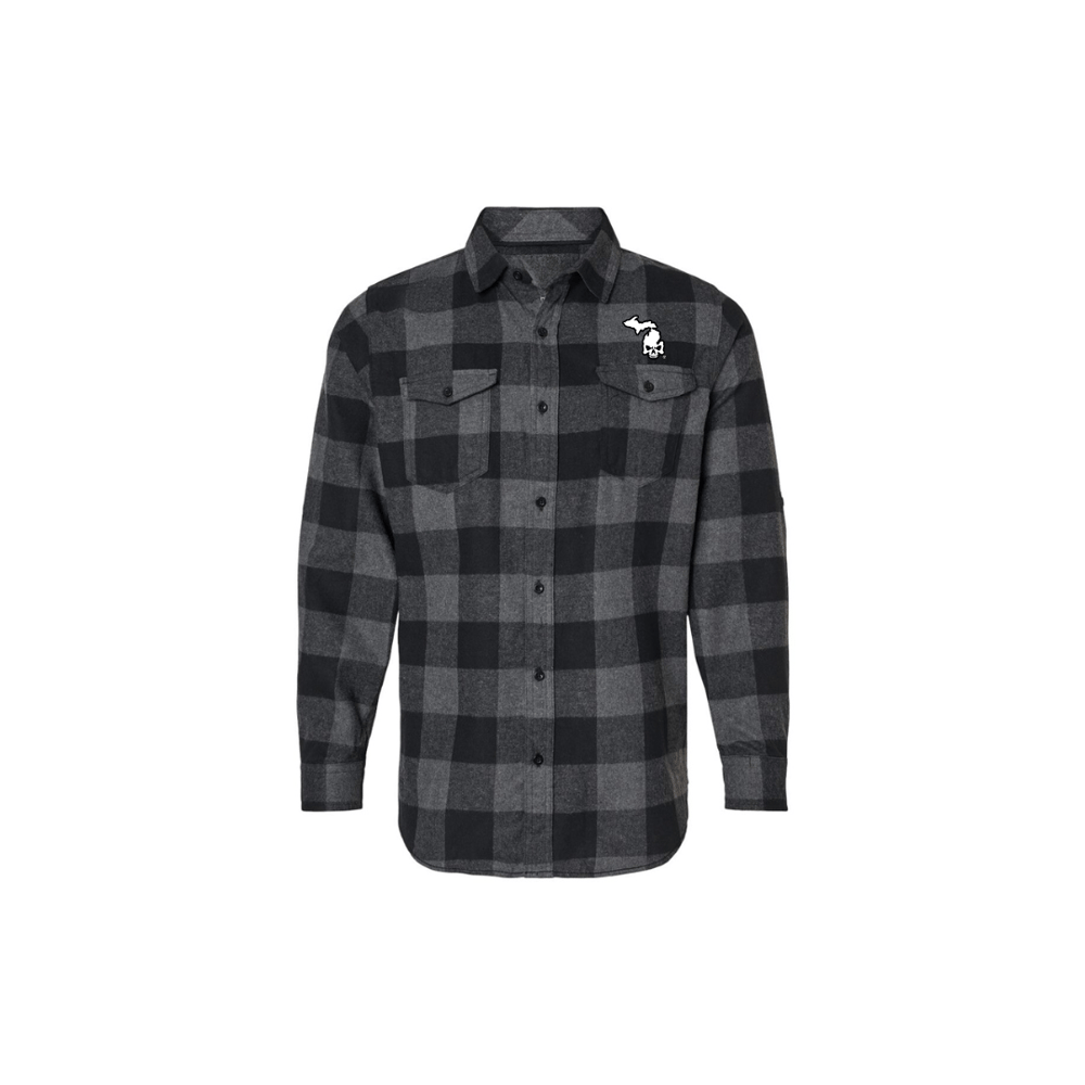 Image of Michigan Skull® Men’s Long Sleeve Plaid